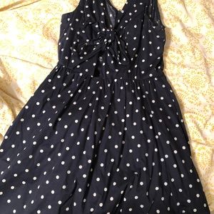 Navy polka dot dress